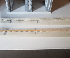 Model 17 km akvedukta. Začetne ideje v treh nivojih in nato zgrajene cenejše verzije spodaj.