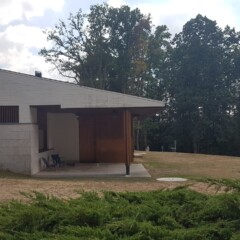 Hiša Louis Carré - izhod iz dnevne sobe na teraso.