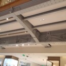 Detajl železne art nouveau strukture.