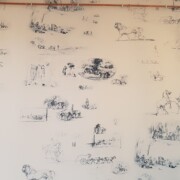 Tapete v čajnici so risbe Rose Bonheur.