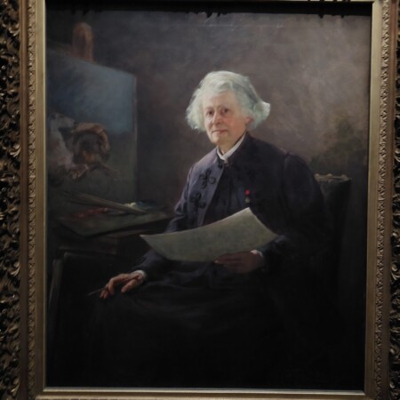 Portret Rose Bonheur, ki ga je naslikala njena ameriška prijateljica Anna Klumpke. Razstava muzej Orsay.