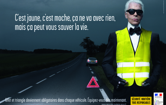 Karl Lagerfeld - Odsevni jopič, je rumen, je grd, se ne kombinira z ničemer, ampak lahko vam reši življenje.