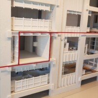 Maketa stanovanjskega marsejskega bloka Sončnega mesta v muzeju arhitekture.